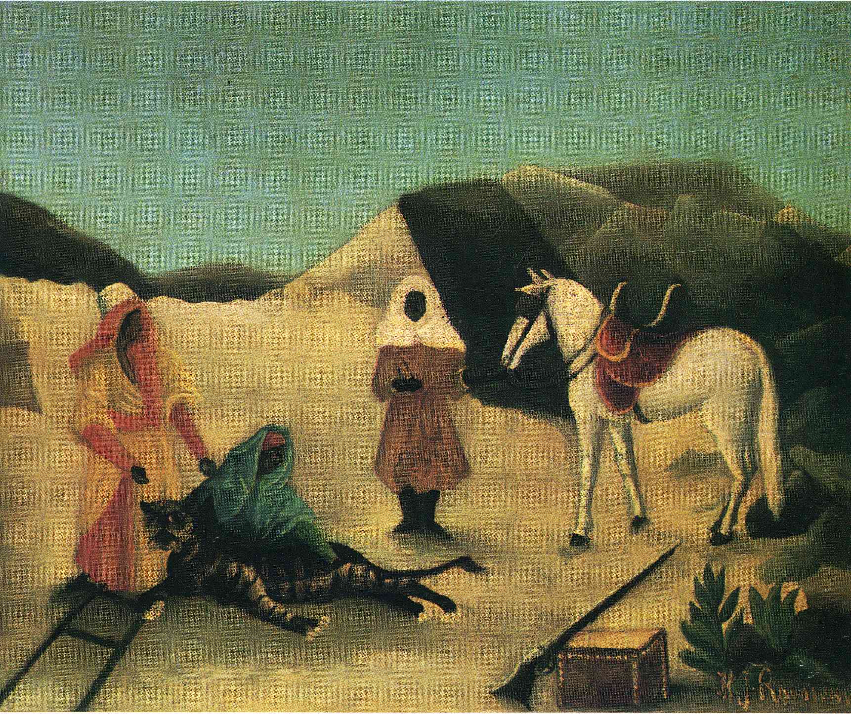 The Tiger Hunt (1895) - Henri Rousseau Tablo