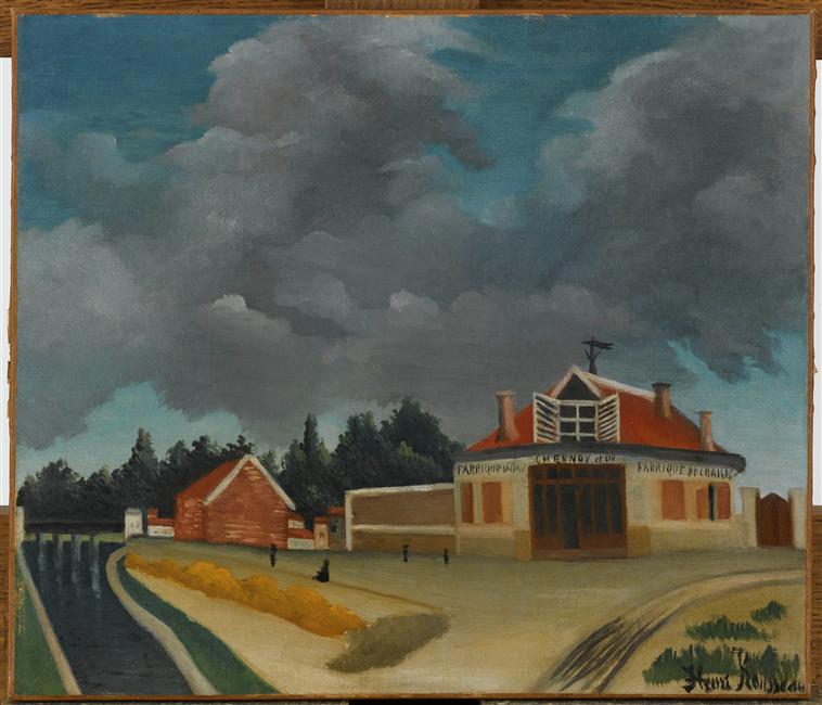The chair factory at Alfortville (1897) – Henri Rousseau Tablo