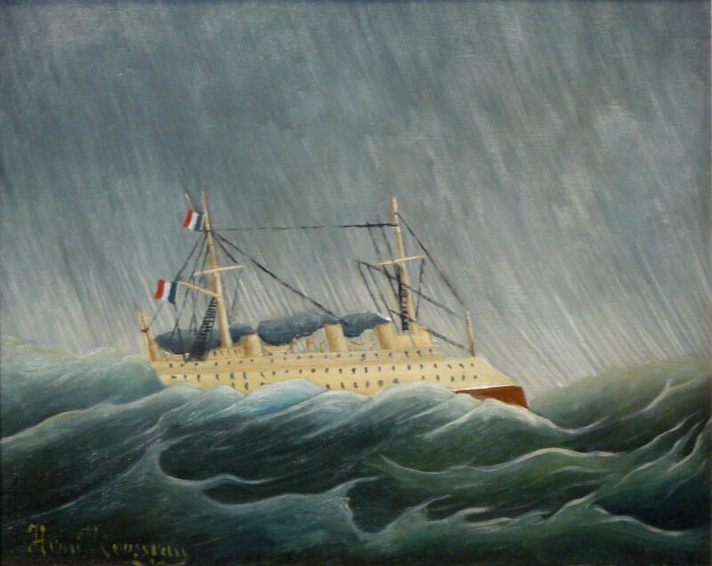 The storm tossed vessel (1899) - Henri Rousseau Tablo