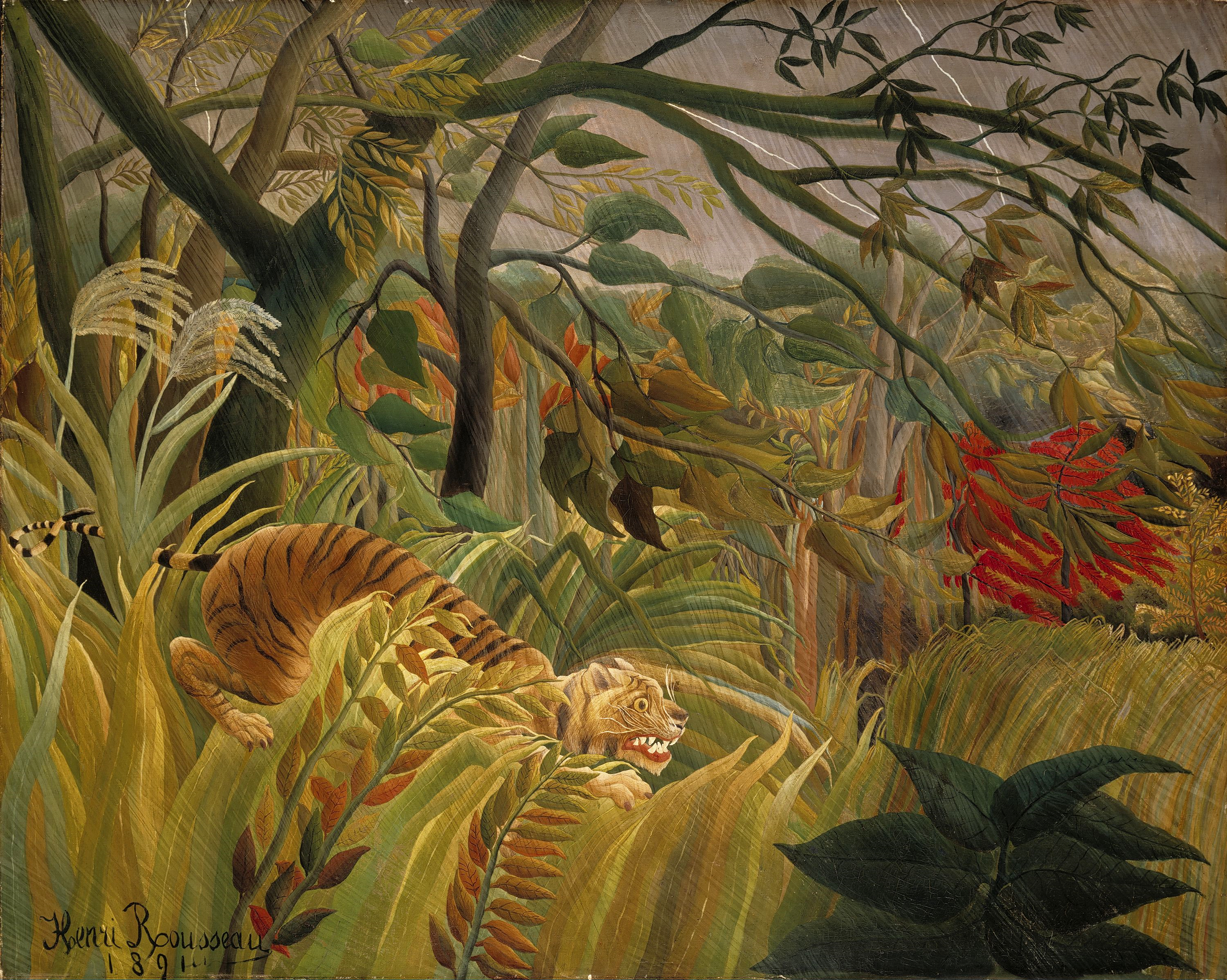 Tiger in a Tropical Storm (Surprised!) (1891) – Henri Rousseau Tablo