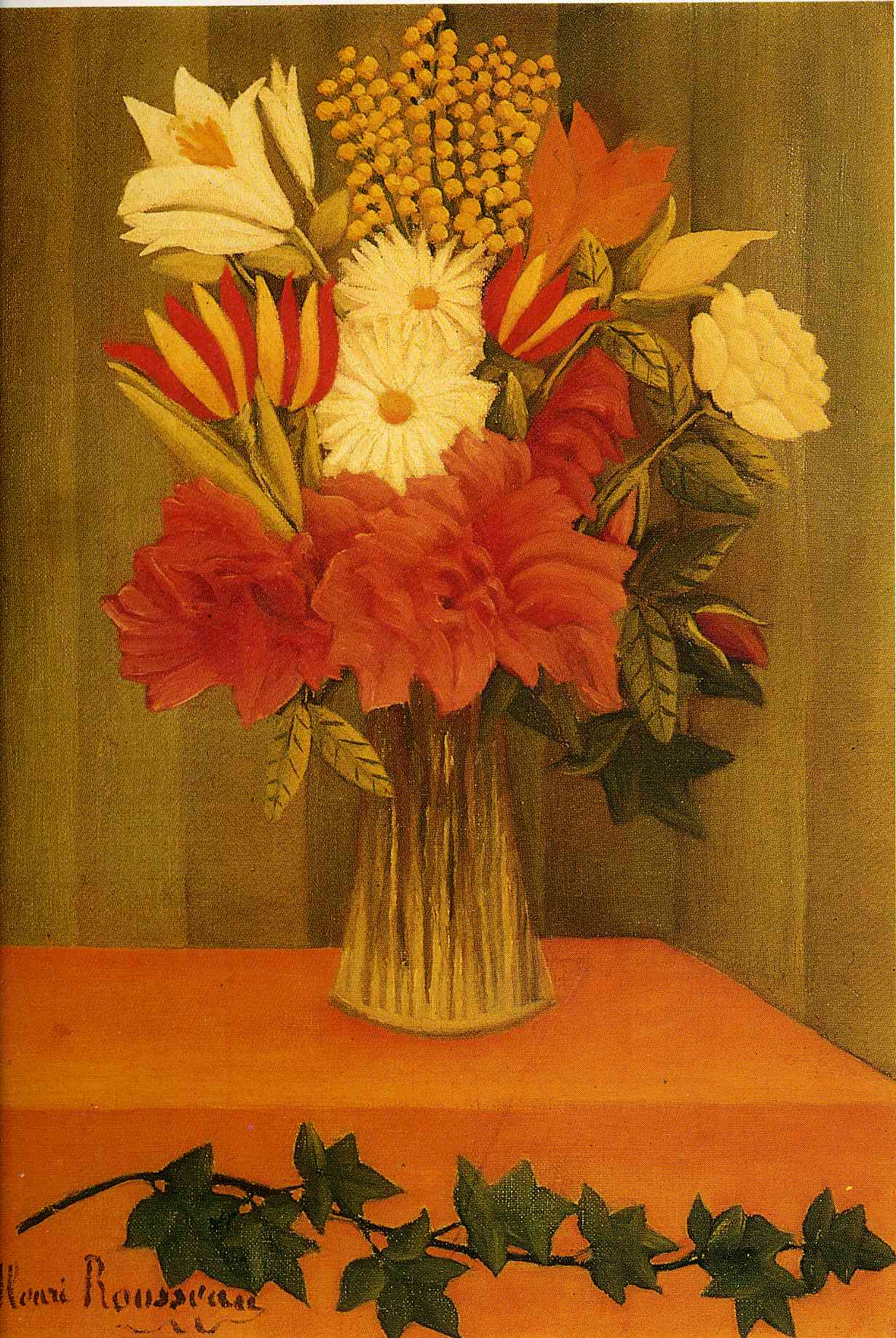 Vase of Flowers (1901) – Henri Rousseau Tablo