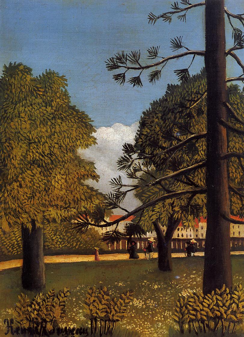View of Parc de Montsouris (1894) - Henri Rousseau Tablo