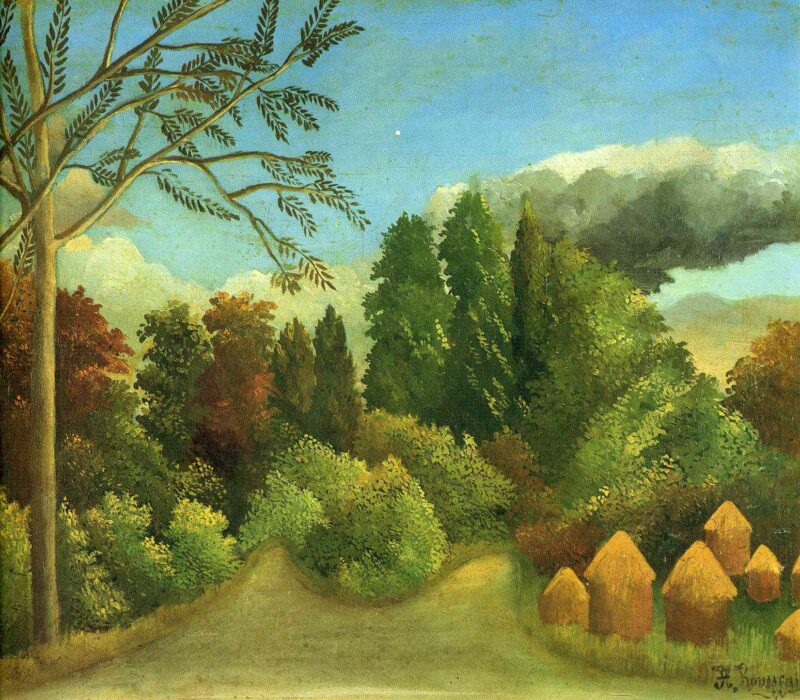 View of the Banks of the Oise (1905) - Henri Rousseau Tablo