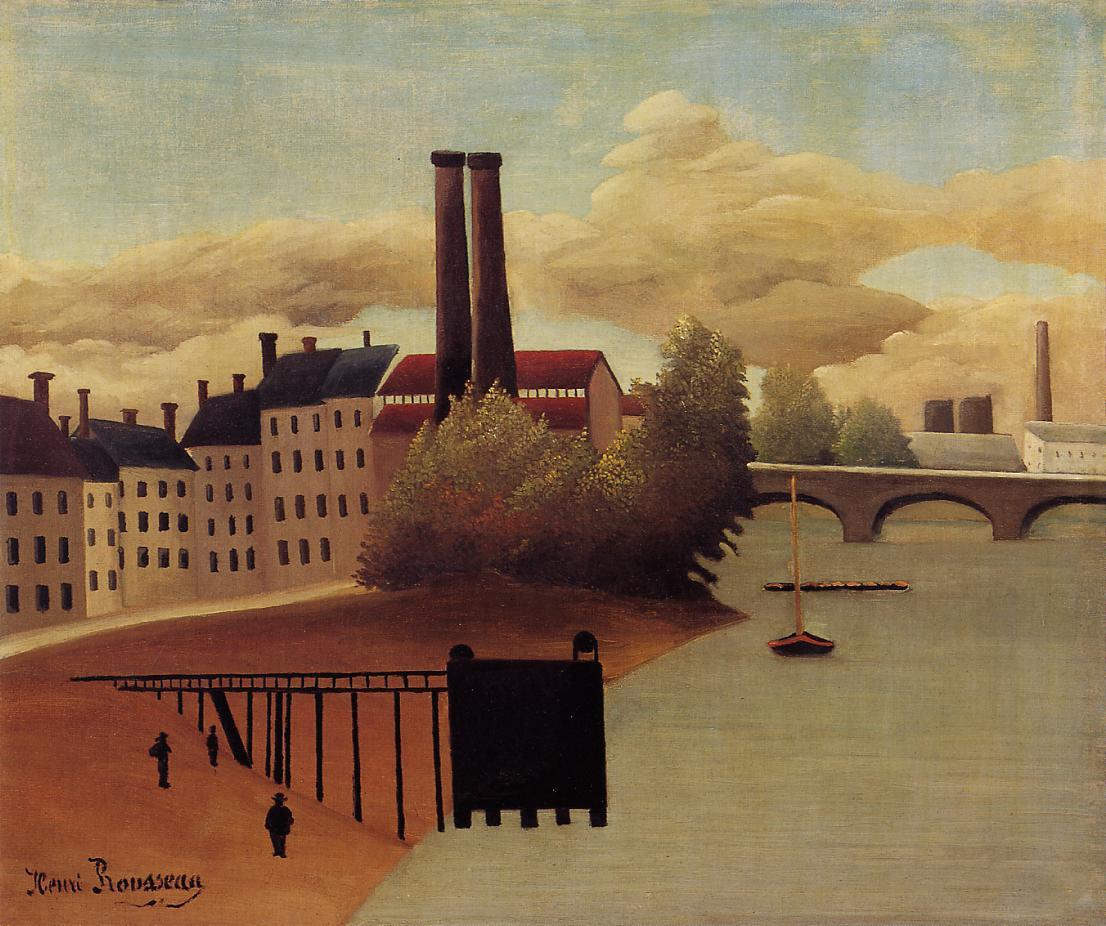 View of the Outskirts of Paris (1896) - Henri Rousseau Tablo