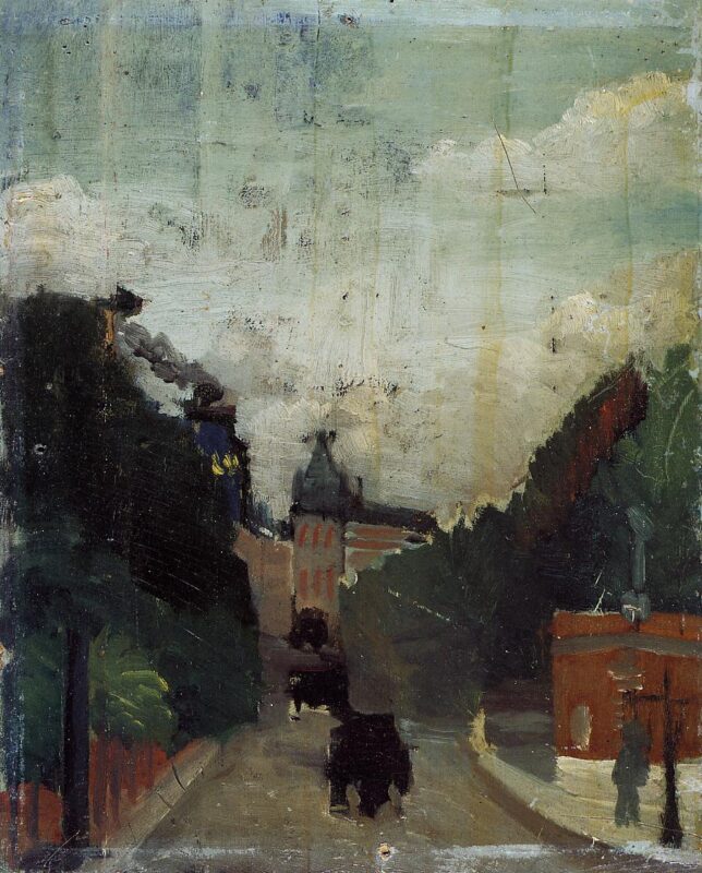 View of the Palais du Metropolitan (1909) - Henri Rousseau Tablo
