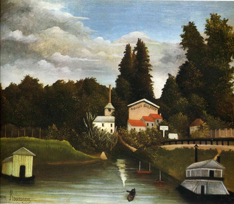 the Mill at Alfor (1904) - Henri Rousseau Tablo