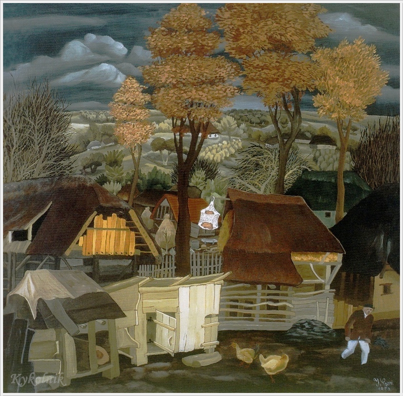 Djuras backyard (1939) - Ivan Generalić Tablo