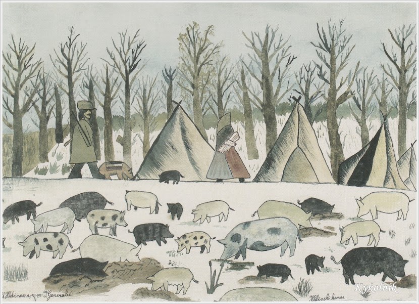 Hlebine swineherd (1931) - Ivan Generalić Tablo