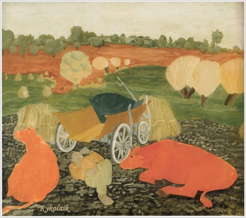 Peasant watching over cows (1937) - Ivan Generalić Tablo