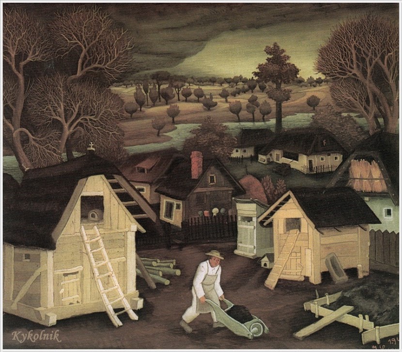 Peasant with wheelbarrow (1944) - Ivan Generalić Tablo