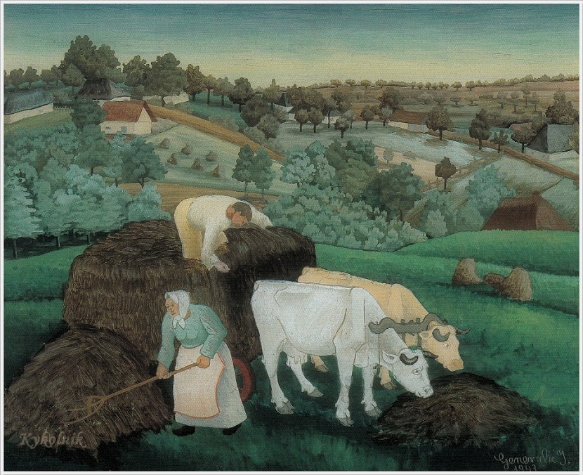 Transportation of hay (1943) - Ivan Generalić Tablo