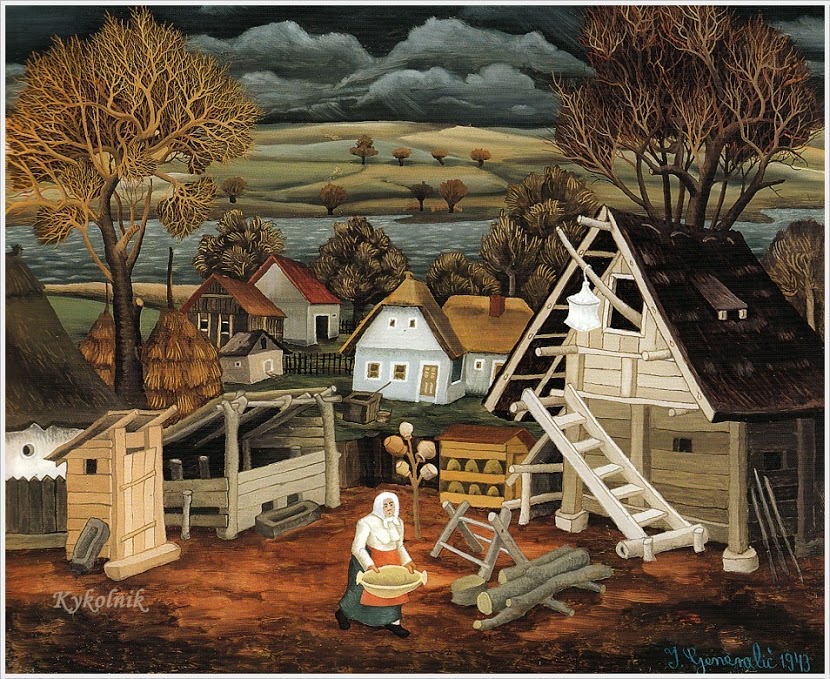 Village backyard (1943) – Ivan Generalić Tablo