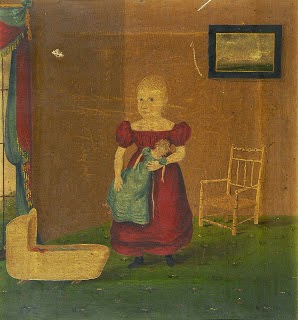 Girl Holding Doll in an Interior (1830) - John Bradley Tablo