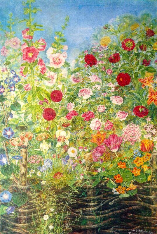 Flowers by the fence (1935) - Kateryna Bilokur Tablo