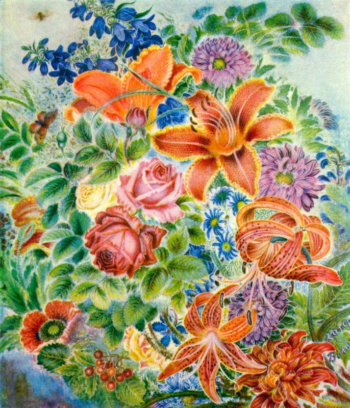 Garden flowers (1952) - Kateryna Bilokur Tablo