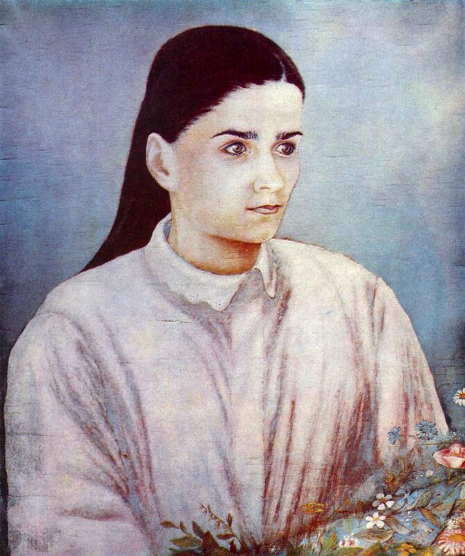 Portrait of Olya Bilokur (1928) - Kateryna Bilokur Tablo