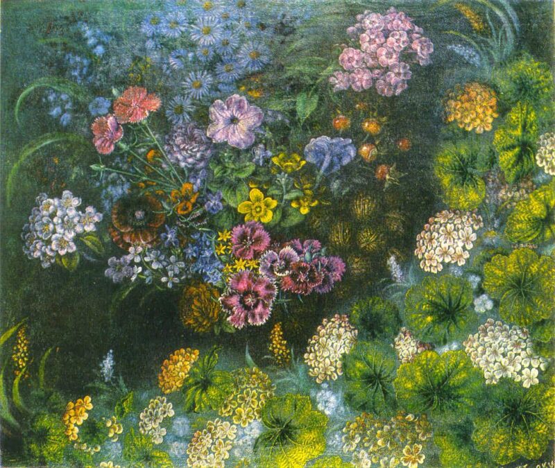 Still life Flowers with nuts (1948) - Kateryna Bilokur Tablo