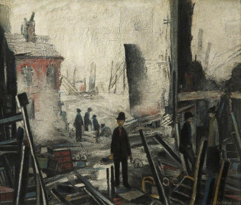 Blitzed Site (1942) - L. S. Lowry Tablo