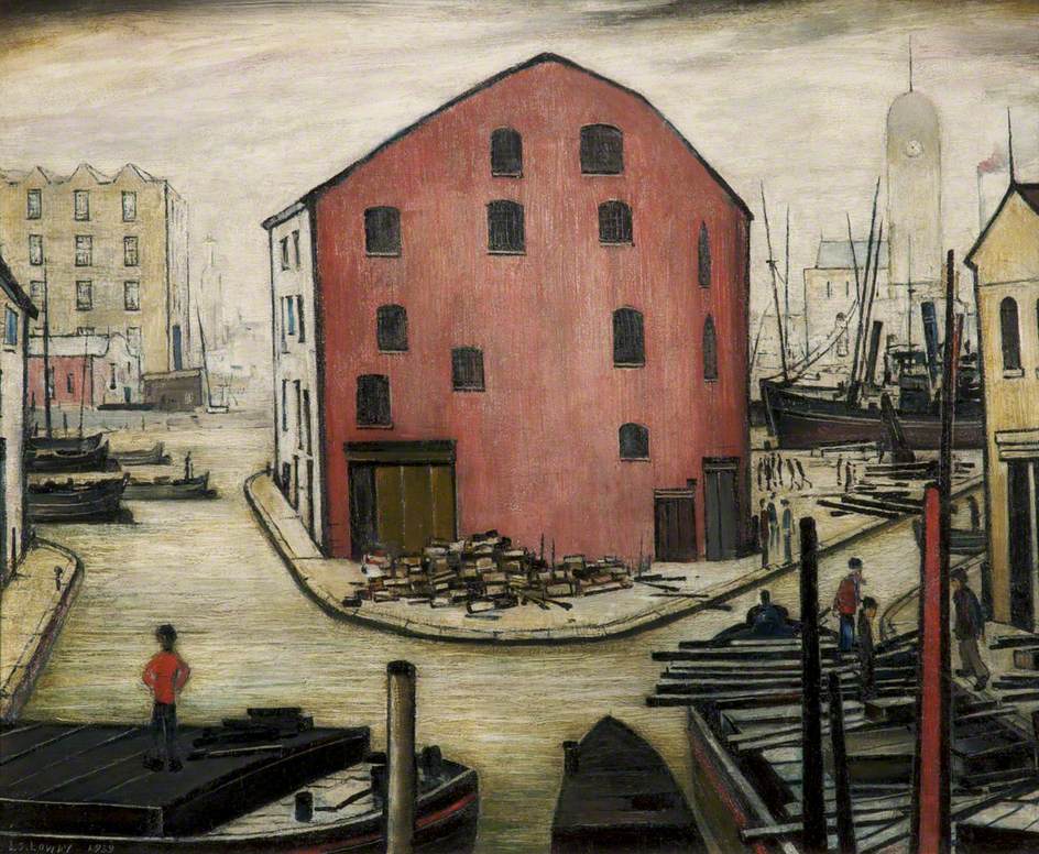 Canal Scene near Accrington (1939) - L. S. Lowry Tablo