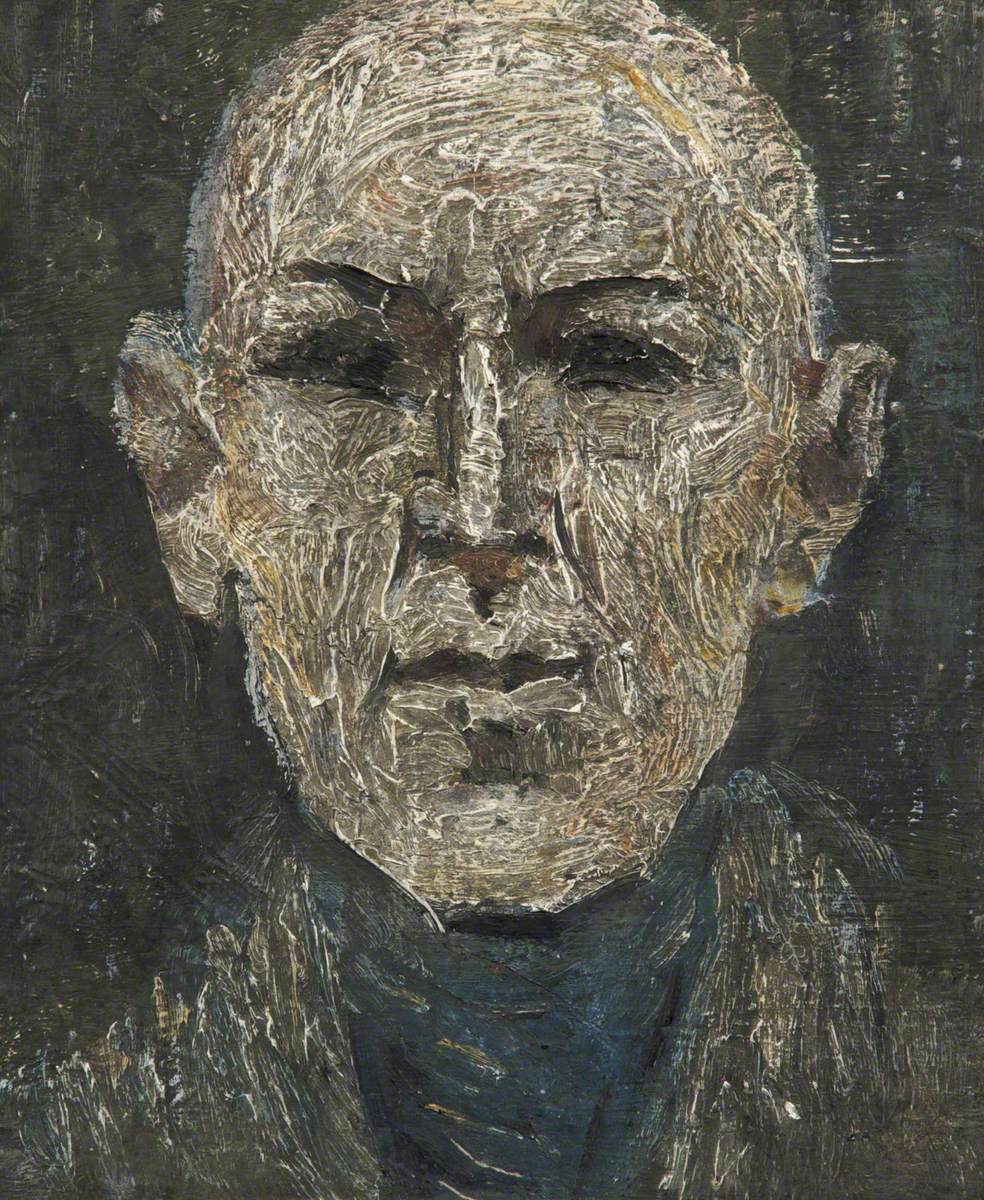 Head of a Bald Man (1914) - L. S. Lowry Tablo