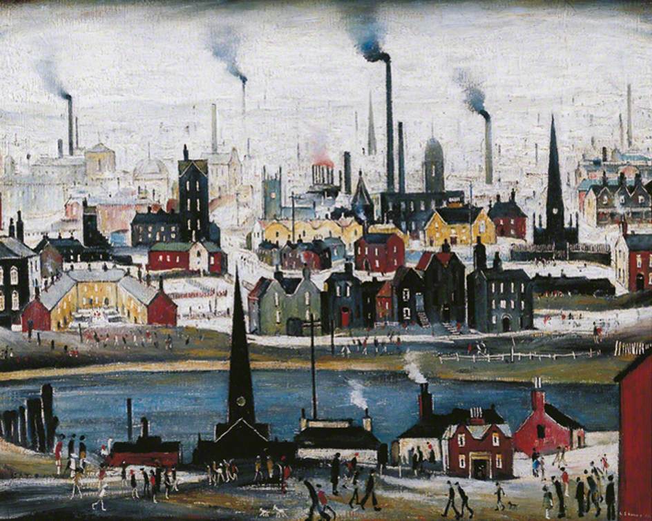 Industrial Landscape. The Canal (1945) – L. S. Lowry Tablo