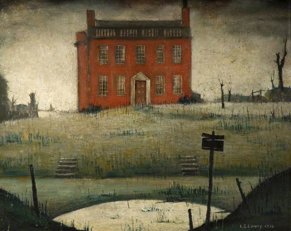 The Empty House (1934) - L. S. Lowry Tablo