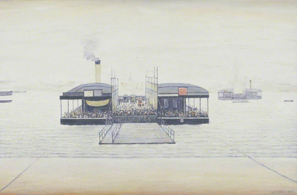 The Floating Bridge, Southampton (1956) – L. S. Lowry Tablo