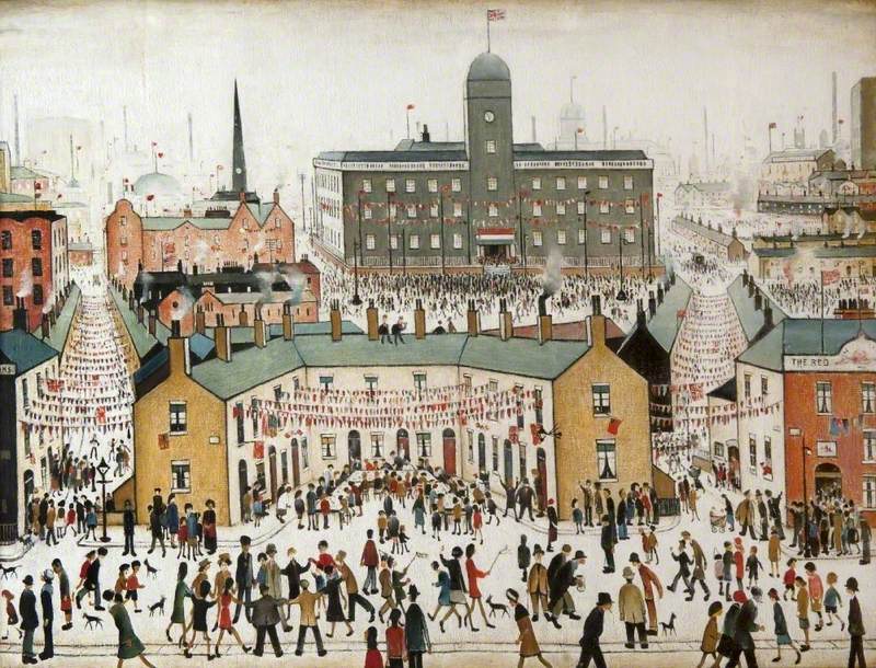 VE Day (1945) – L. S. Lowry Tablo