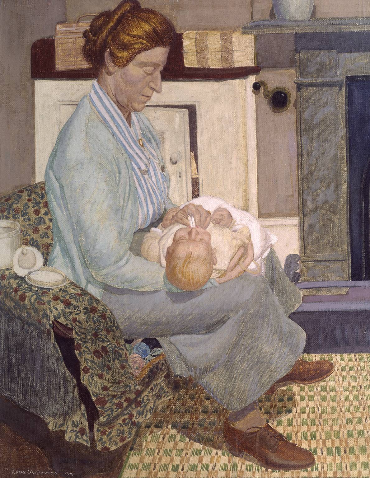 The Fireside (1919) - Leon Underwood Tablo