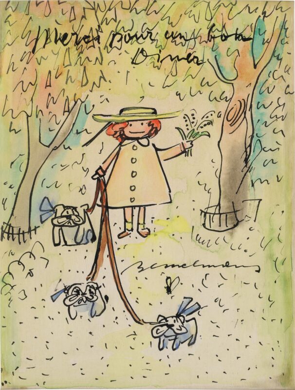 Madeline with Dogs - Ludwig Bemelmans Tablo
