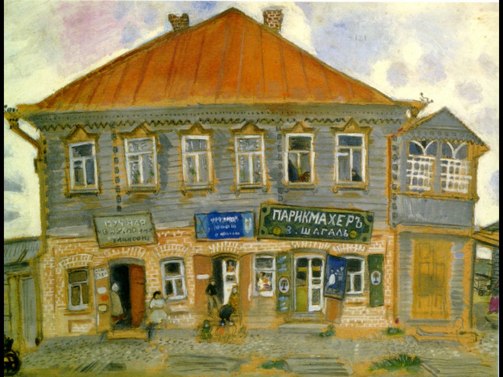 A House in Liozna (1908) - Marc Chagall Tablo