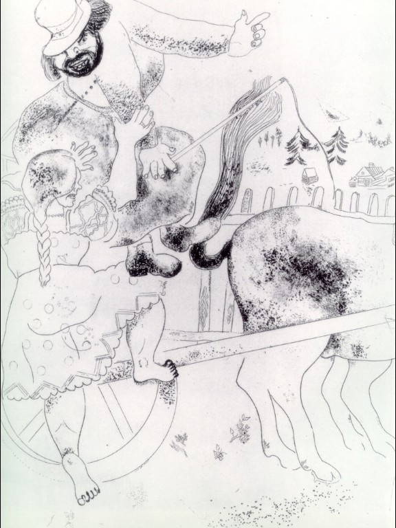 Asking the Way (1923) - Marc Chagall Tablo