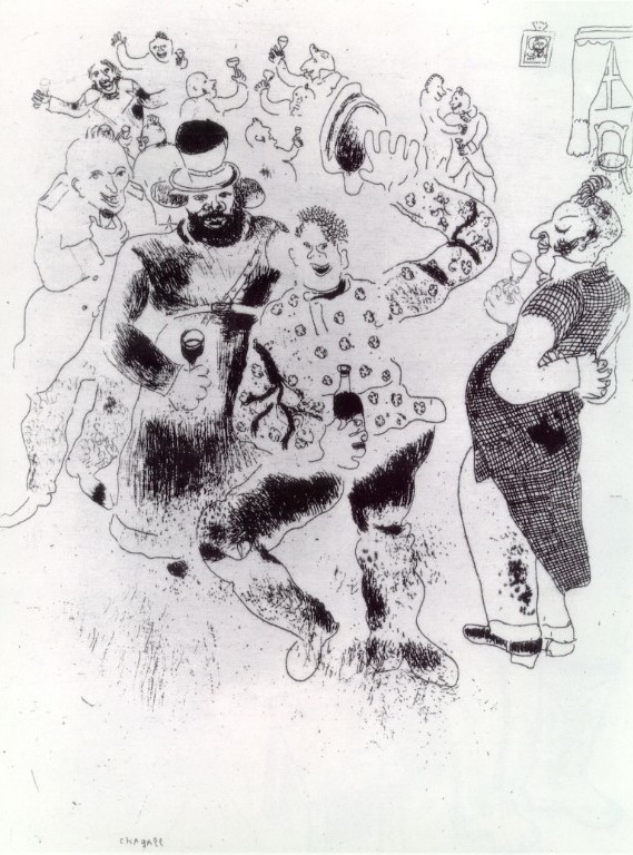 Banquet at the Police Chief's House (1923) - Marc Chagall Tablo