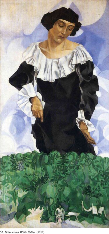 Bella with White Collar (1917) - Marc Chagall Tablo