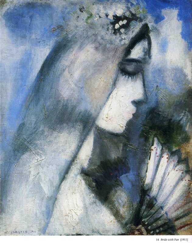 Bride with a Fan (1911) - Marc Chagall Tablo