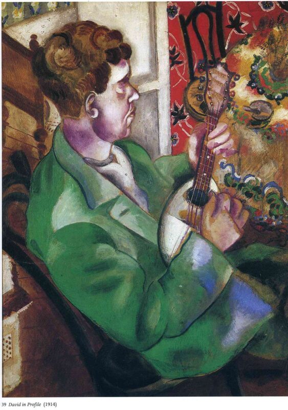 David in profile (1914) - Marc Chagall Tablo