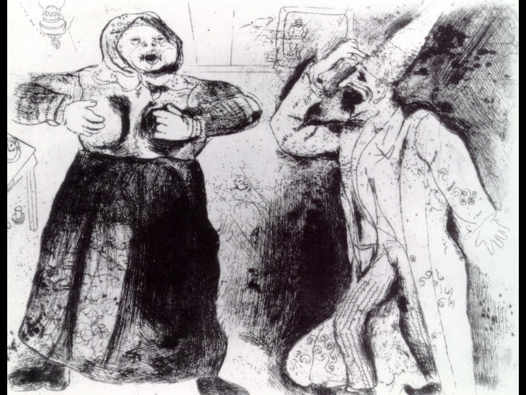 Disputation of Pliushkin and Mavra (1923) - Marc Chagall Tablo