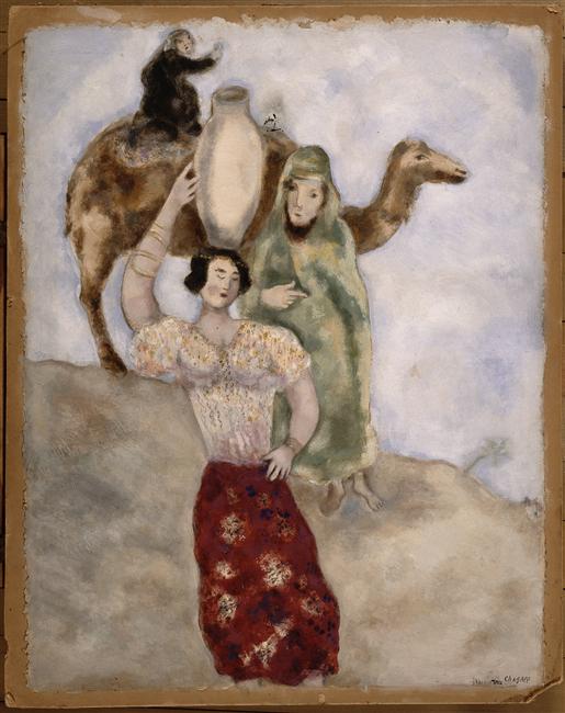 Eliezer and Rebecca (1931) – Marc Chagall Tablo