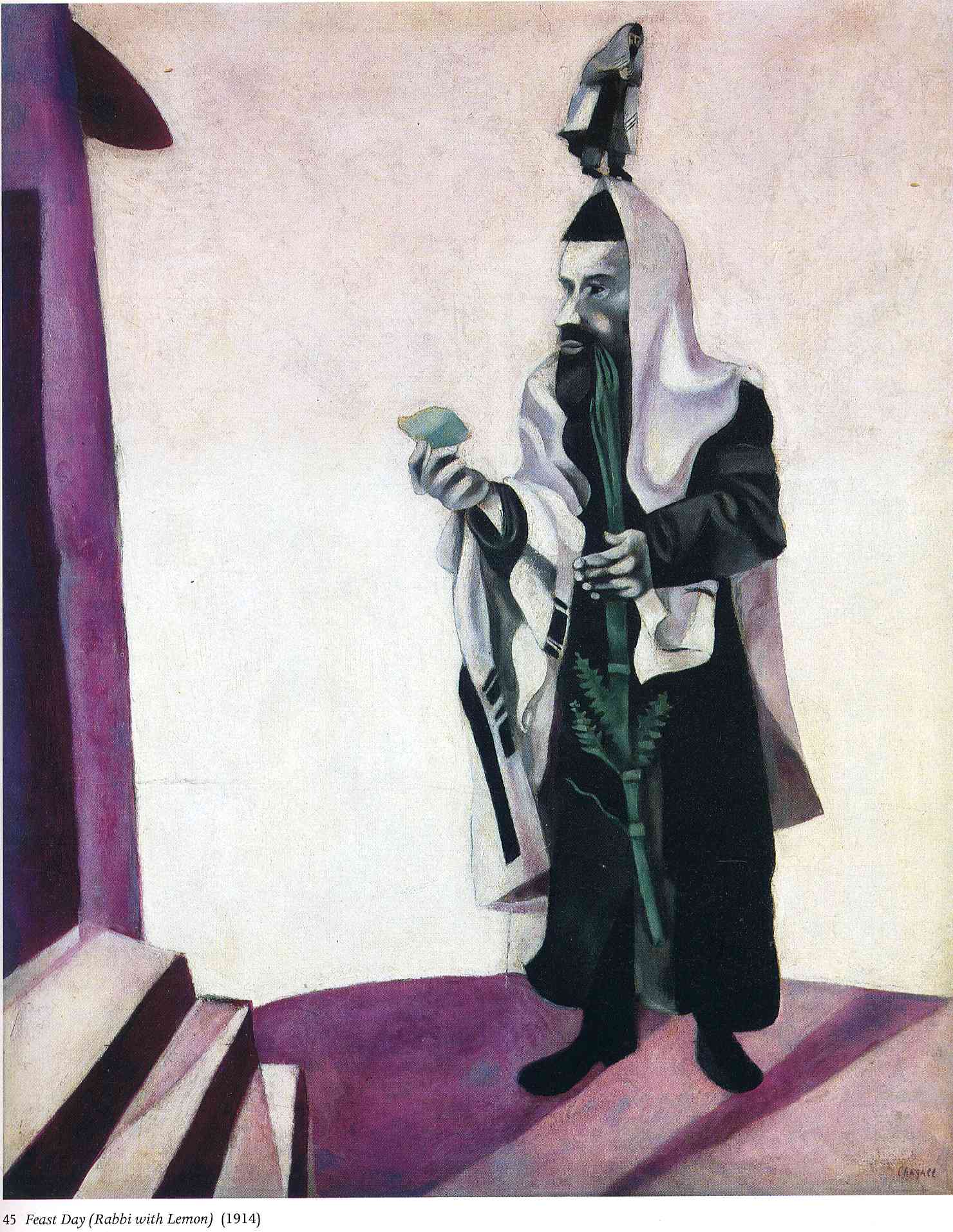 Feast Day (Rabbi with Lemon) (1914) - Marc Chagall Tablo