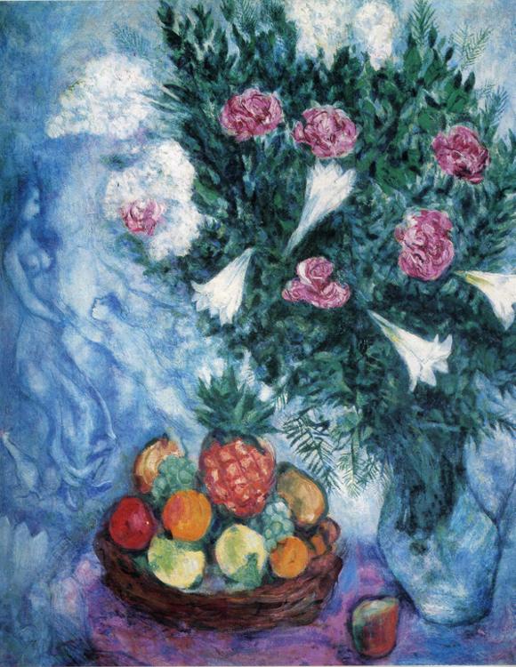 Fruits and Flowers (1929) – Marc Chagall Tablo