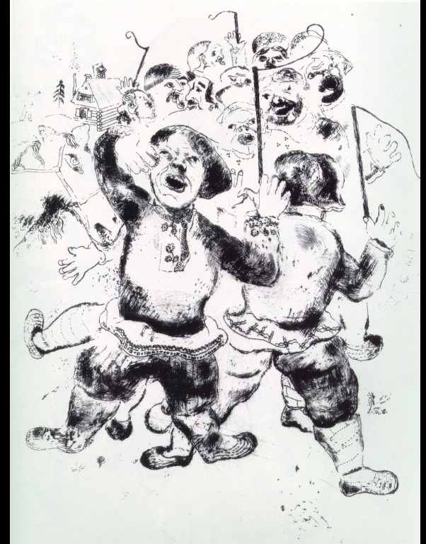 Gathering of peasants (1923) – Marc Chagall Tablo