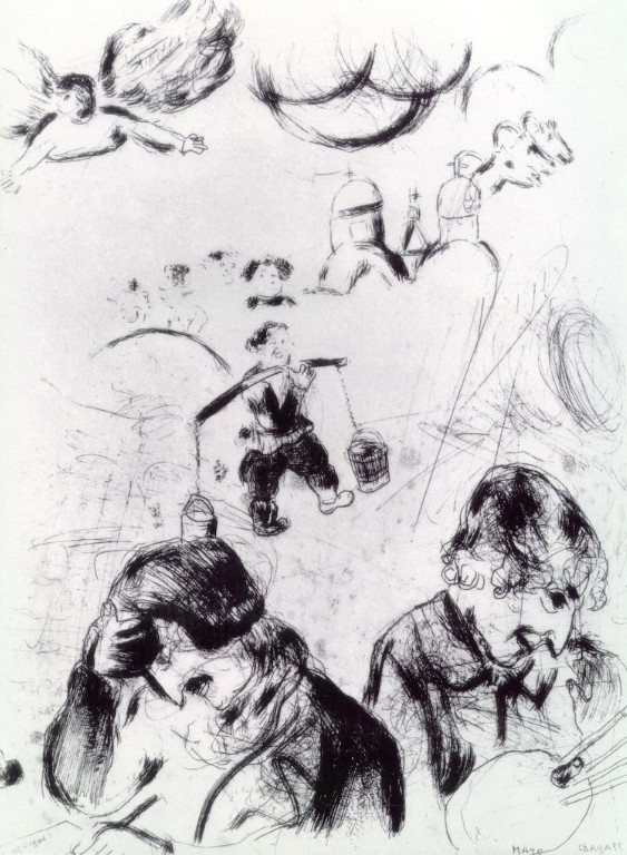 Gogol and Chagall (1923) - Marc Chagall Tablo