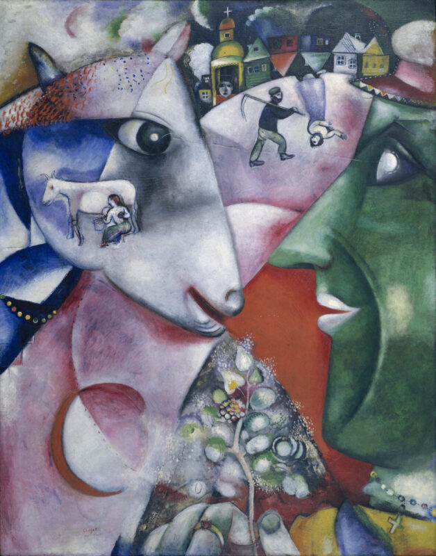 I and the Village (1911) - Marc Chagall Tablo
