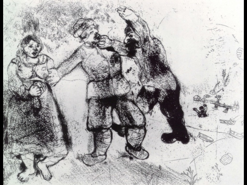 Illustration to Nikolai Gogol's Dead Souls (1923) - Marc Chagall Tablo