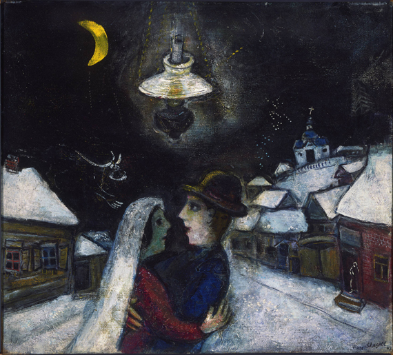 In the night (1943) - Marc Chagall Tablo