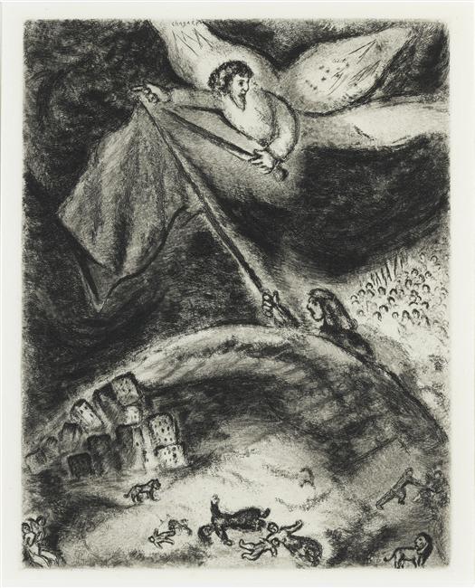 Isaiah's oracle on the ruins of Babylon (Isaiah XIII) (1956) - Marc Chagall Tablo