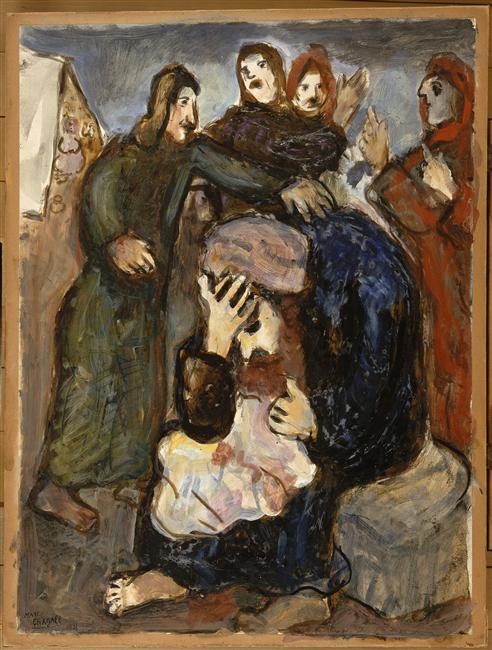 Jacob weeps over Joseph's tunic (1931) - Marc Chagall Tablo