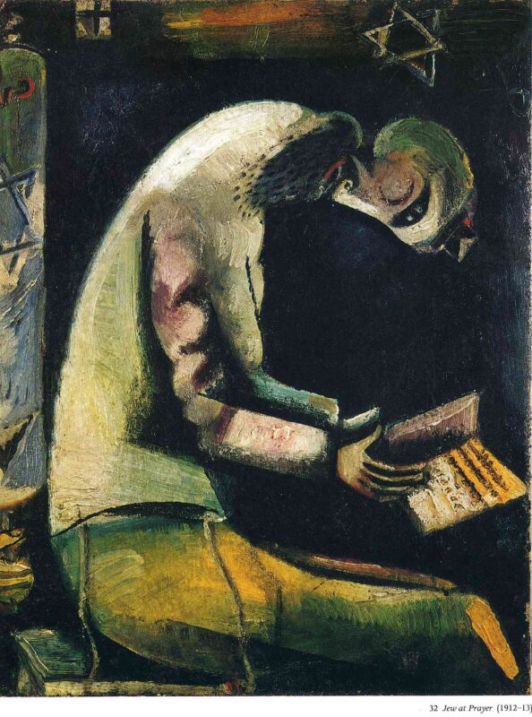 Jew at Prayer (1913) - Marc Chagall Tablo