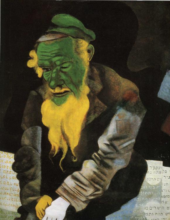 Jew in Green (1914) - Marc Chagall Tablo
