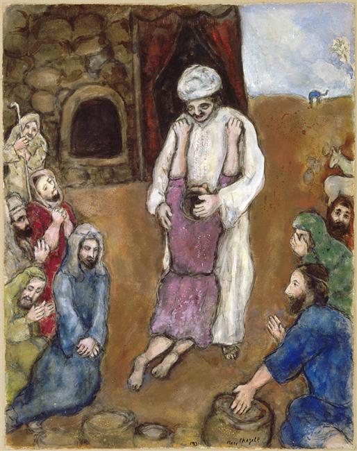 Joseph has been recognized by his brothers (1931) - Marc Chagall Tablo